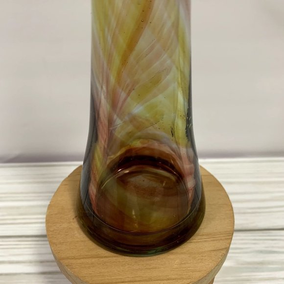 MCM Boho Swirled Art Glass Jack In The Pulpit Vase - Picture 6 of 9